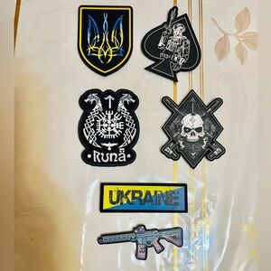 Set Of 6 PVC TACTICAL MORAL PATCHES SCULL DEATH MILITARY AIRSOFT HOOK LOOP